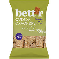 Crackers cu Quinoa, Rosii si Busuioc fara Gluten Ecologici/Bio 100g BETTR