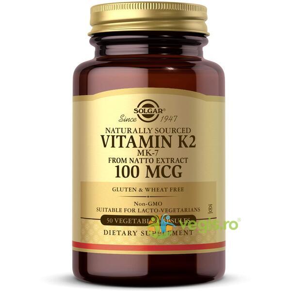 Vitamina K2 100mcg 50cps vegetale, SOLGAR, Capsule, Comprimate, 1, Vegis.ro