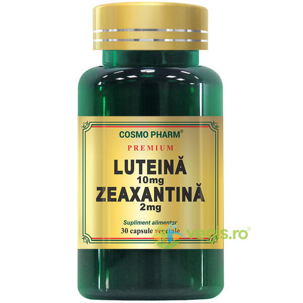 Luteina 10mg Zeaxantina 2mg 30cps Premium, COSMOPHARM, Capsule, Comprimate, 1, Vegis.ro