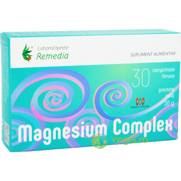Magneziu Complex 30cpr, REMEDIA, Capsule, Comprimate, 1, Vegis.ro