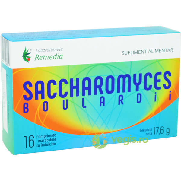 Saccharomyces Boulardii 16cpr masticabile, REMEDIA, Probiotice si Prebiotice, 1, Vegis.ro