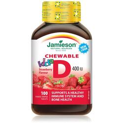 Vitamina D3 pentru Copii cu Aroma de Capsuni 400UI 100tb JAMIESON