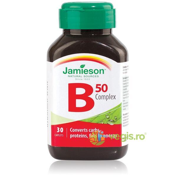 B Complex 50mg 30cpr, JAMIESON, Vitamine, Minerale & Multivitamine, 1, Vegis.ro