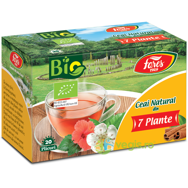 Ceai din 7 plante Ecologic/Bio 20dz, FARES, Ceaiuri doze, 1, Vegis.ro