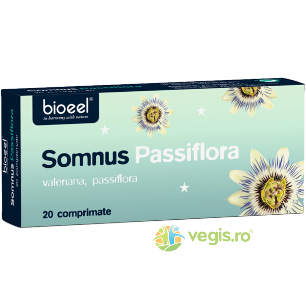 Somnus Passiflora 20cpr, BIOEEL, Capsule, Comprimate, 1, Vegis.ro