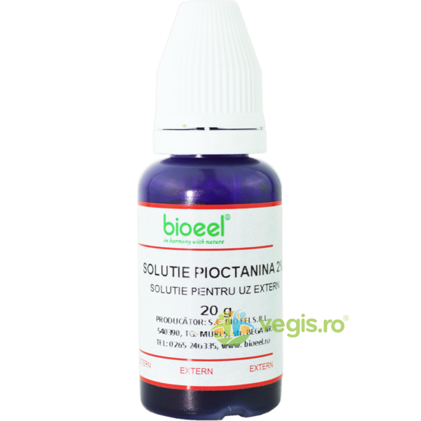 Solutie Pioctanina (violet de gentiana) 2% 20g, BIOEEL, Unguente, Geluri Naturale, 1, Vegis.ro