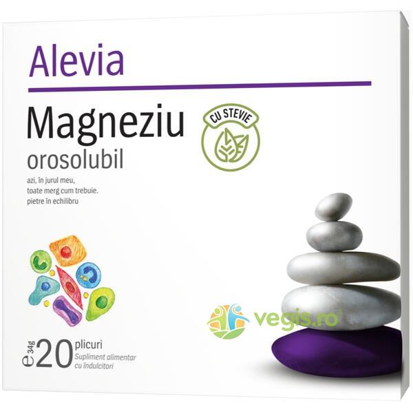 Magneziu Orosolubil cu Stevie 20plicuri, ALEVIA, Vitamine, Minerale & Multivitamine, 1, Vegis.ro