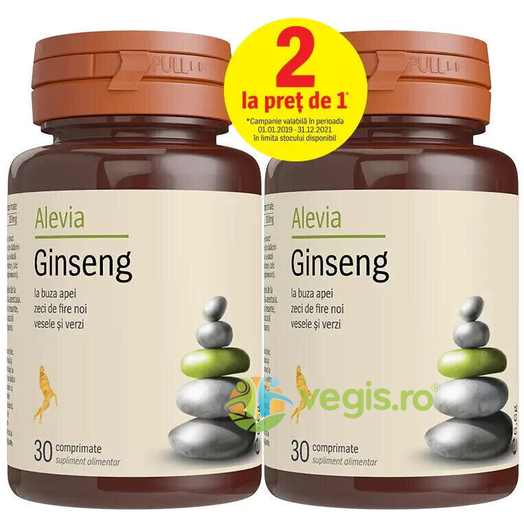 Pachet Ginseng 50mg 30cpr+30cpr Alevia