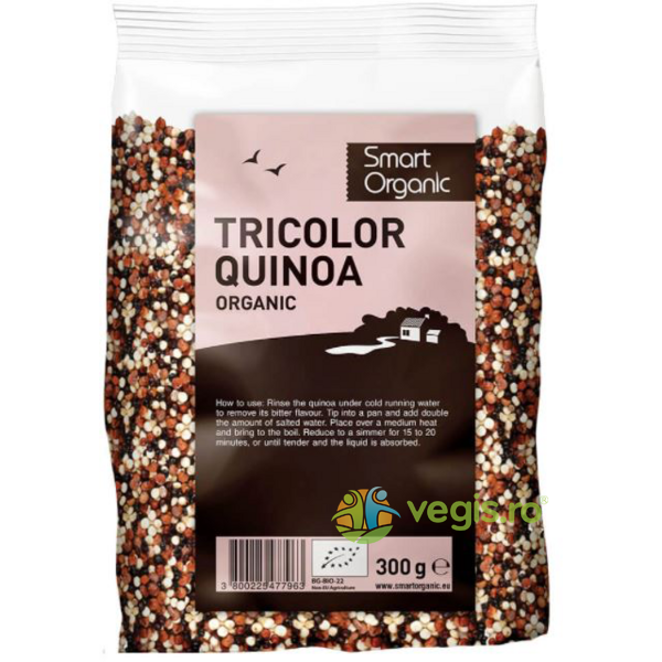 Quinoa Tricolora Ecologica/Bio 300g, SMART ORGANIC, Leguminoase, 1, Vegis.ro
