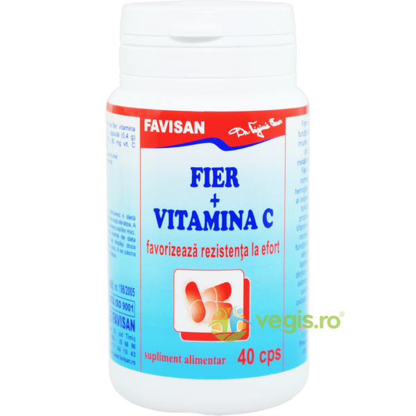 Fier + Vitamina C 40cps, FAVISAN, Capsule, Comprimate, 1, Vegis.ro