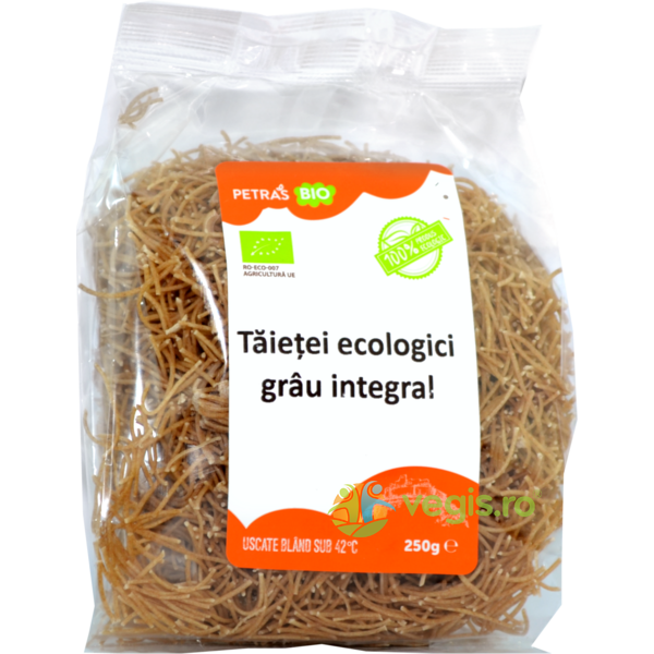 Taietei din Grau Integral Ecologici/Bio 250g, PETRAS BIO, Paste, 1, Vegis.ro