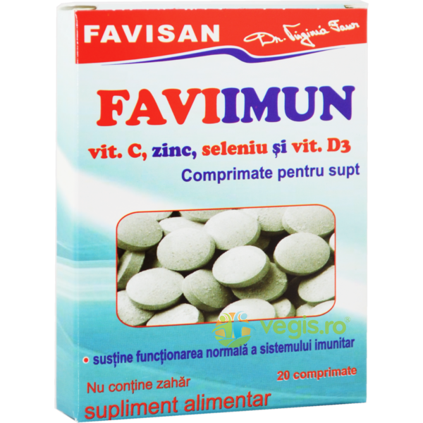 Favi Imun (Vitamina C, Zinc, Seleniu si Vitamina D3) 20cpr, FAVISAN, Capsule, Comprimate, 1, Vegis.ro