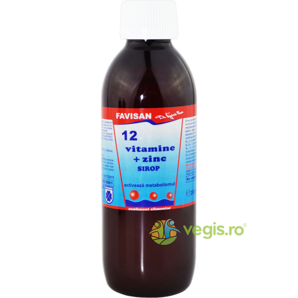 Sirop 12 Vitamine + Zinc 250ml, FAVISAN, Siropuri, Sucuri naturale, 1, Vegis.ro