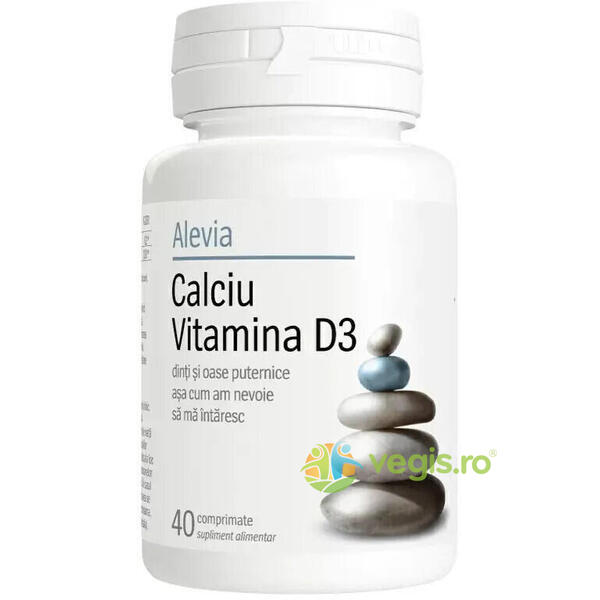 Calciu Vitamina D3 40cpr, ALEVIA, Vitamine, Minerale & Multivitamine, 1, Vegis.ro