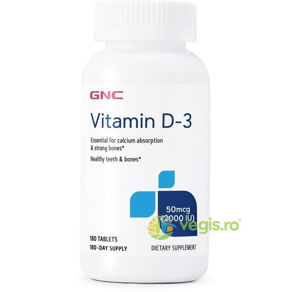 Vitamina D3 50mcg (2000ui) 180tb, GNC, Vitamine, Minerale & Multivitamine, 1, Vegis.ro