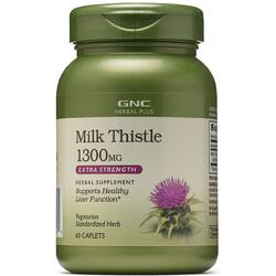 Milk Thistle (Extract Standardizat de Silimarina) Herbal Plus 1300mg 60tb vegetale GNC