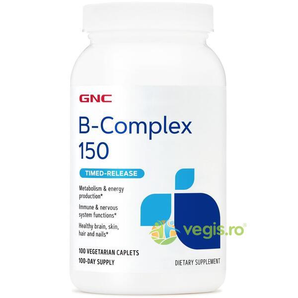 B-Complex 150 (Complex de Vitamina B) 100cps vegetale cu eliberare prelungita, GNC, Vitamine, Minerale & Multivitamine, 1, Vegis.ro
