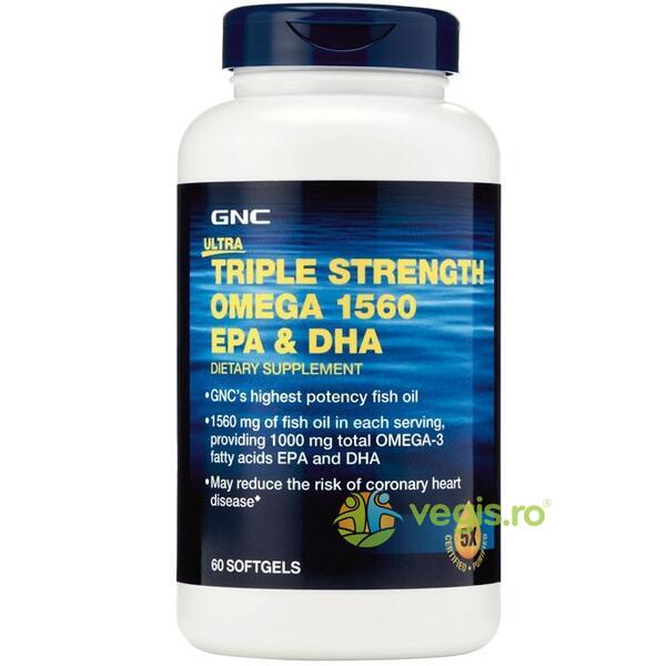 Ultra Triple Strength Omega 1560mg EPA+DHA 60cps moi, GNC, Capsule, Comprimate, 2, Vegis.ro