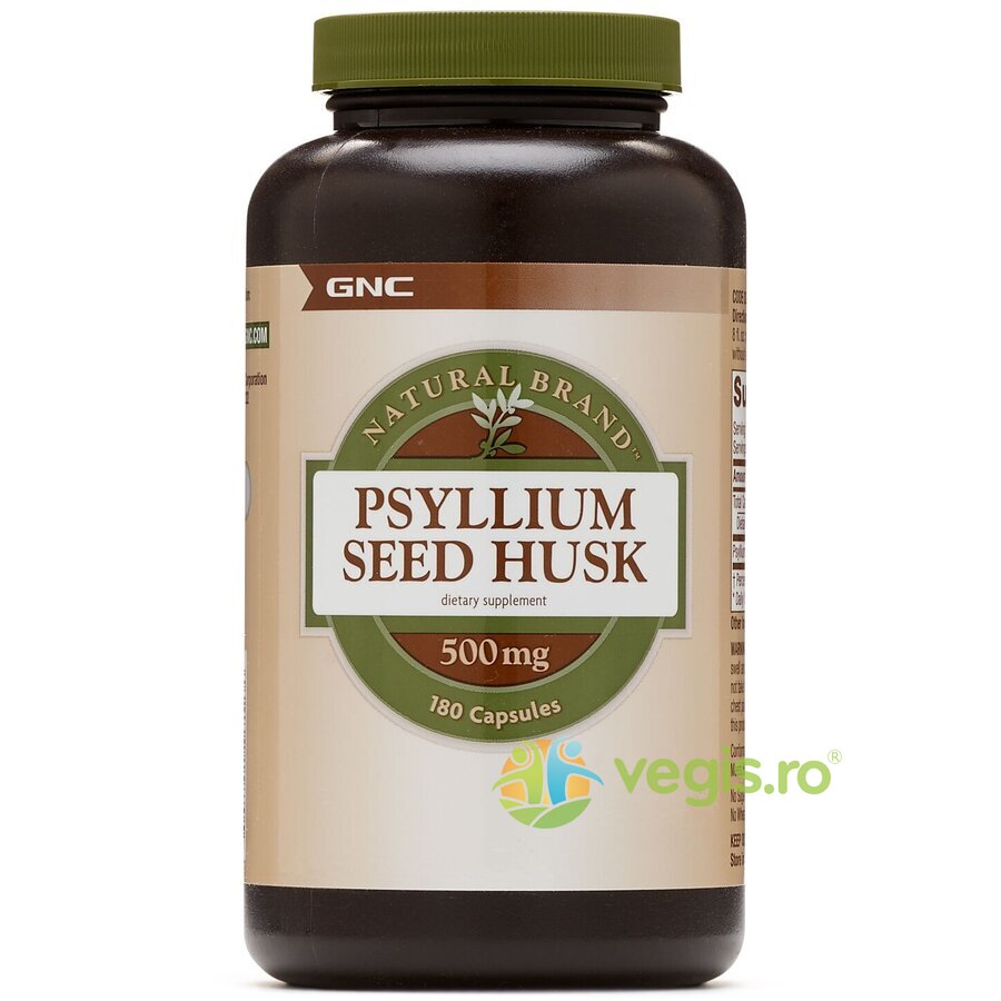 Psyllium Seed Husk (Seminte de Psyllium Decorticate) Natural Brand 500mg 180cps 180cps Capsule, Comprimate