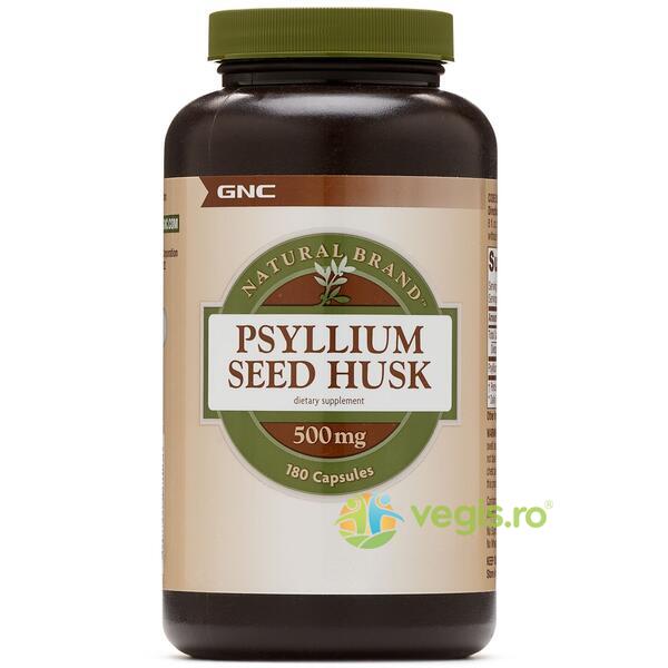 Psyllium Seed Husk (Seminte de Psyllium Decorticate) Natural Brand 500mg 180cps, GNC, Capsule, Comprimate, 1, Vegis.ro