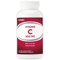 Vitamina C 500mg cu Extract de Macese 90tb vegetale cu eliberare prelungita GNC