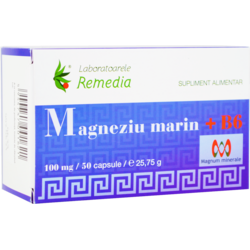 Magneziu Marin 100mg + Vitamina B6 50cps REMEDIA