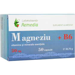 Magneziu 50mg + Vitamina B6 50cps REMEDIA