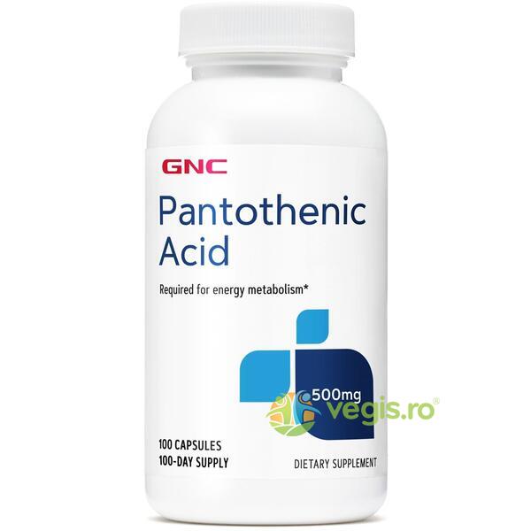 Pantothenic Acid (Acid Pantotenic) 500mg 100cps moi, GNC, Capsule, Comprimate, 1, Vegis.ro