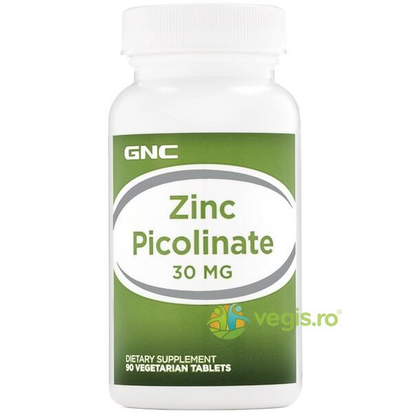 Zinc Picolinat 30mg 90tb vegetale, GNC, Vitamine, Minerale & Multivitamine, 1, Vegis.ro