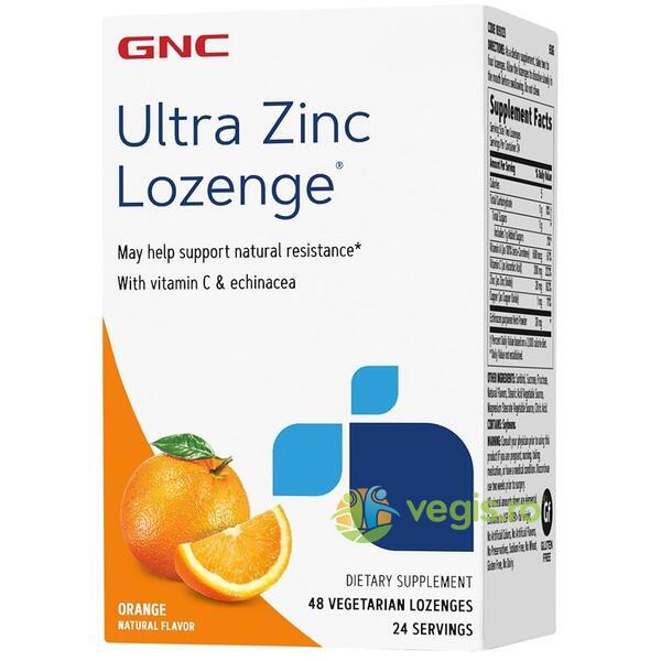 Zinc Dropsuri cu Aroma de Portocale (Ultra Zinc) 48buc, GNC, Vitamine, Minerale & Multivitamine, 1, Vegis.ro