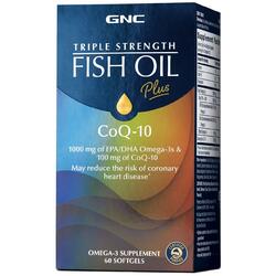 Ulei de Peste Plus Coenzima Q-10 (Fish Oil Plus CoQ-10) Triple Strength 60cps moi GNC
