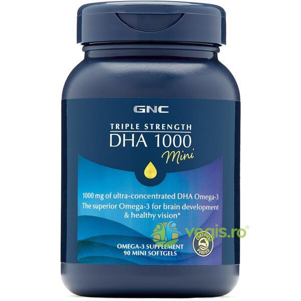 Acizi Grasi DHA Omega 3 Mini (DHA 1000 Mini Triple Strenght) 90cps moi, GNC, Capsule, Comprimate, 1, Vegis.ro