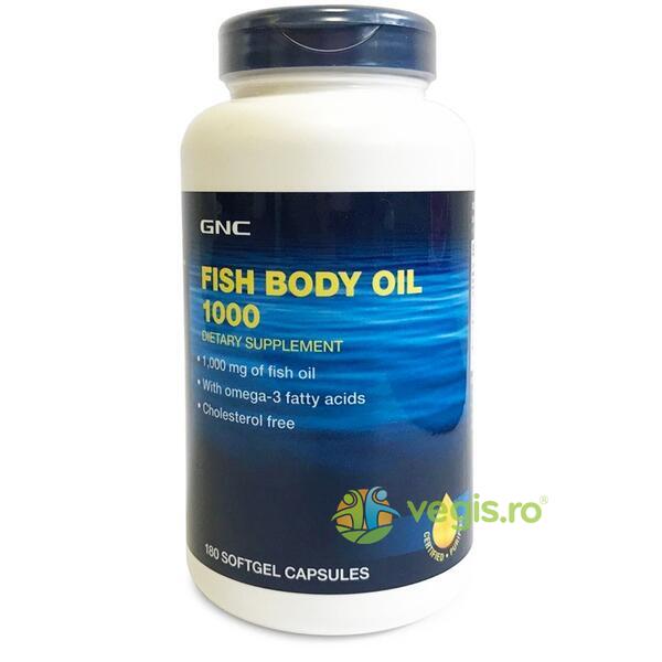 Ulei de Peste (Fish Body Oil) 1000mg 180cps moi, GNC, Capsule, Comprimate, 1, Vegis.ro