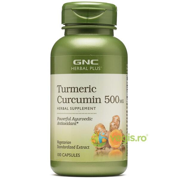 Turmeric Curcumin Herbal Plus 500mg 100cps vegetale, GNC, Capsule, Comprimate, 1, Vegis.ro