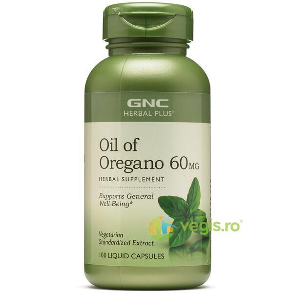Ulei de Oregano Extract Standardizat (Oil Of Oregano) Herbal Plus 60mg 100cps lichide, GNC, Capsule, Comprimate, 1, Vegis.ro