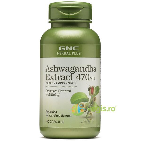 Ashwagandha Extract Herbal Plus 470mg 100cps, GNC, Remedii Capsule, Comprimate, 1, Vegis.ro