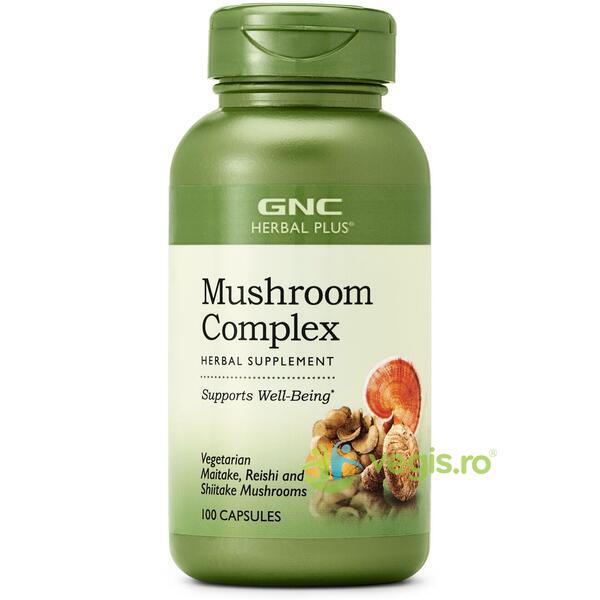 Mushroom Complex (Complex de Ciuperci Maitake, Reishi, Shiitake) Herbal Plus 100cps vegetale, GNC, Capsule, Comprimate, 1, Vegis.ro