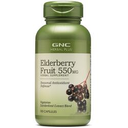 Extract Standardizat din Fructe de Soc (Elderberry Fruit) Herbal Plus 550mg 100cps GNC