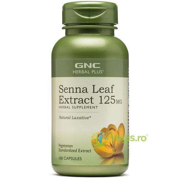 Extract Frunze de Senna (Senna Leaf) Herbal Plus 125mg 100cps vegetale, GNC, Capsule, Comprimate, 1, Vegis.ro