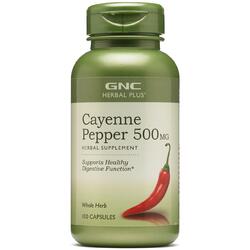 Cayenne Pepper (Ardei Cayenne) Herbal Plus 500mg 100cps GNC