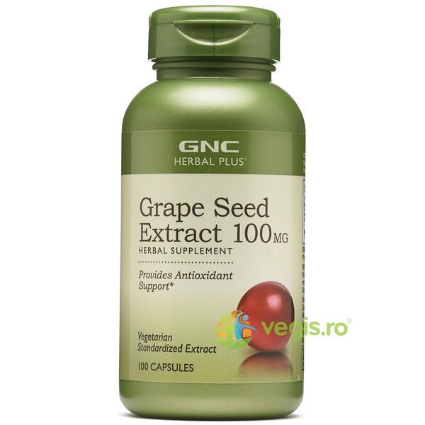 Extract din Seminte de Struguri (Grape Seed) Herbal Plus 100mg 100cps vegetale, GNC, Capsule, Comprimate, 1, Vegis.ro
