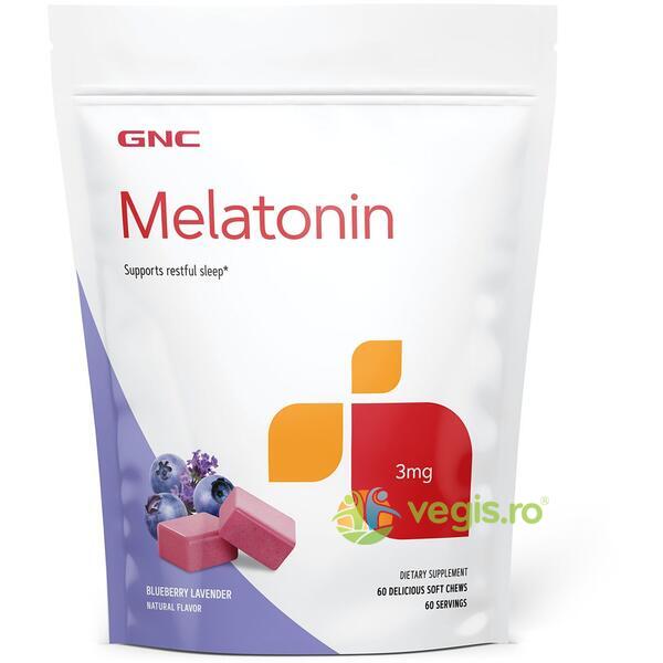 Melatonina (Caramele cu Aroma de Afine si Lavanda) 3mg 60buc, GNC, Capsule, Comprimate, 1, Vegis.ro