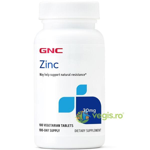 Zinc Chelat 30mg 100tb vegetale, GNC, Vitamine, Minerale & Multivitamine, 1, Vegis.ro