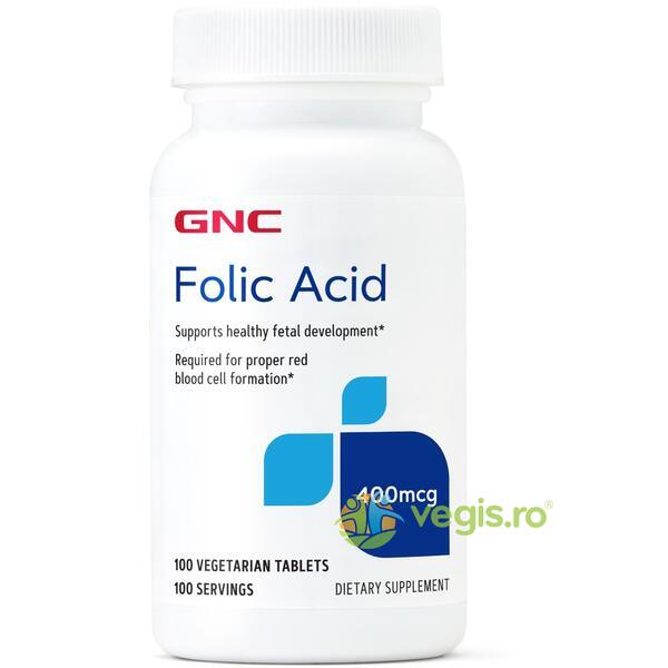 Acid Folic 400mcg 100tb vegetale, GNC, Produse pe baza de acid folic, 1, Vegis.ro