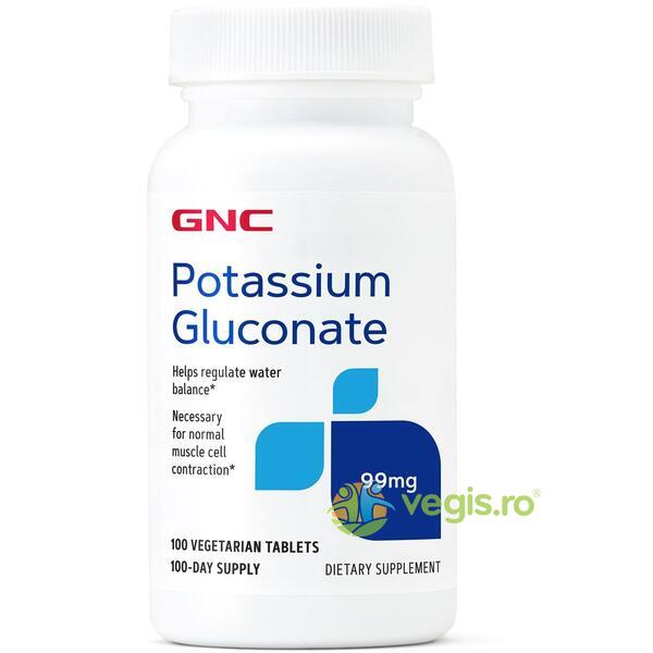 Potassium Gluconate (Gluconat de Potasiu) 99mg 100tb vegetale, GNC, Capsule, Comprimate, 1, Vegis.ro