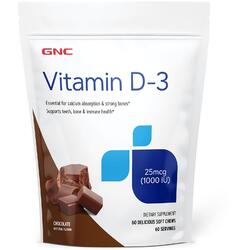 Vitamina D3 (Caramele cu Aroma de Ciocolata) 1000ui 60buc GNC
