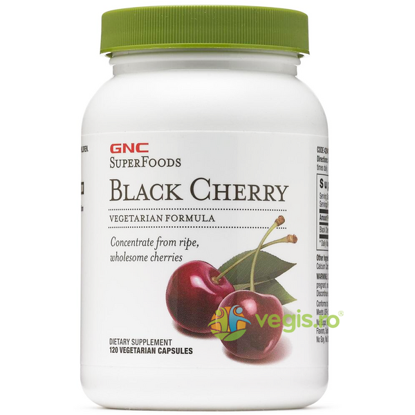 Black Cherry (Concentrat de Cirese Negre) Super Foods 120cps vegetale, GNC, Capsule, Comprimate, 1, Vegis.ro