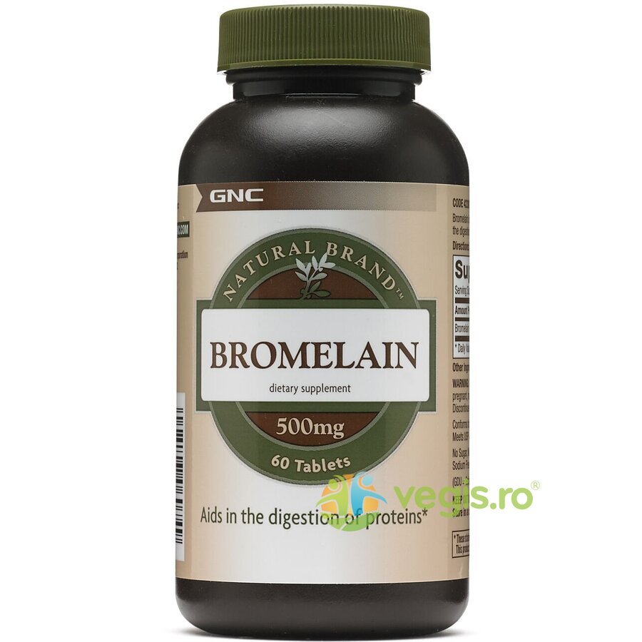 Bromelain 500mg (Bromelaina) Natural Brand 60tb 500mg Capsule, Comprimate
