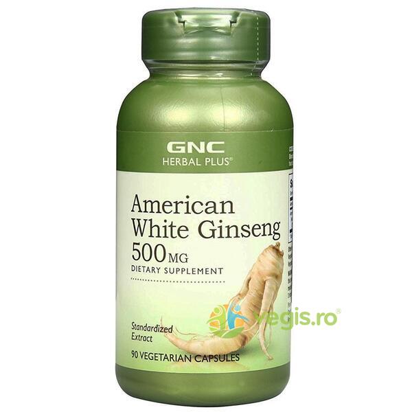 Ginseng Alb American (American White Ginseng) Herbal Plus 500mg 90cps, GNC, Capsule, Comprimate, 1, Vegis.ro