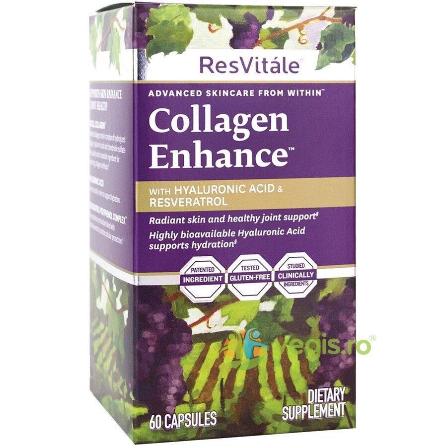 Collagen Enhance (Colagen BioCell 1000mg cu Acid Hialuronic) ResVitale 60cps vegetale